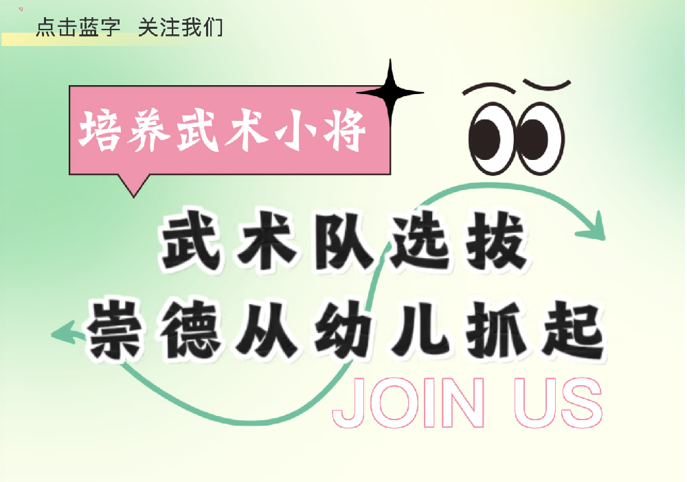 培养武术小将，崇德从幼儿抓起！